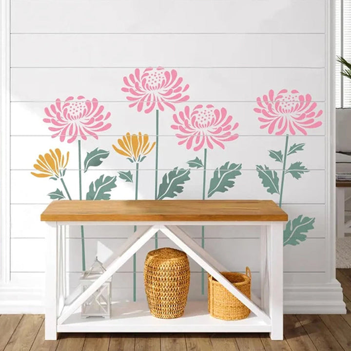 DIY Decorative Stencil Set box packaging, highlighting reusable nature and walldecals tags