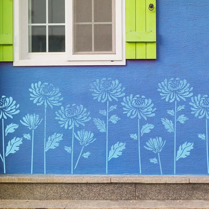 Group of different sized floral stencils from the Decorative Stencil Set for art projects