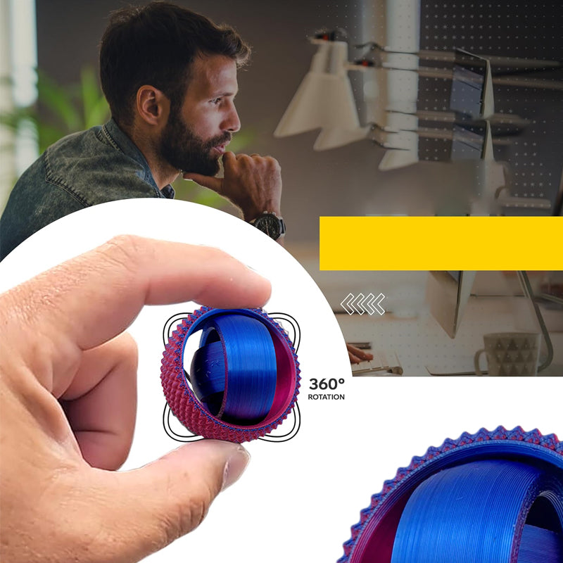 Child enjoying playing with the unique 3D Concentric Ring Fidget Ball Toy