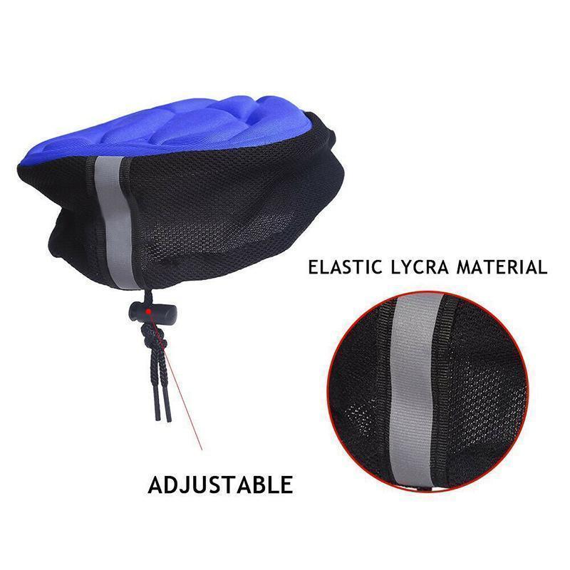 Close-up of textured 3D silicone bike seat cover, anti-slip design for cycling comfort