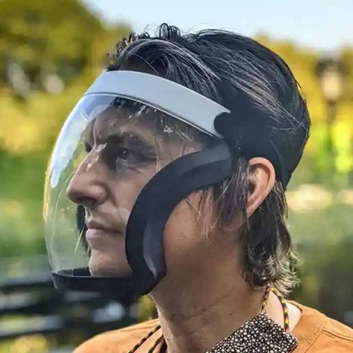Unisex full face safety shield with clear anti-fog visor for personal protection and splash guard