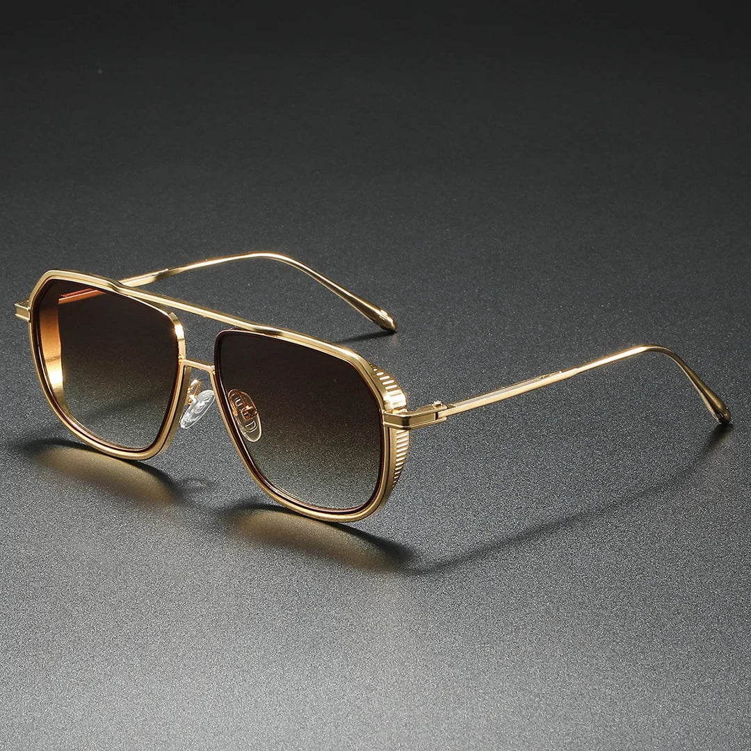 Geometric sport sunglasses with clear view of gradient lens and lightweight construction