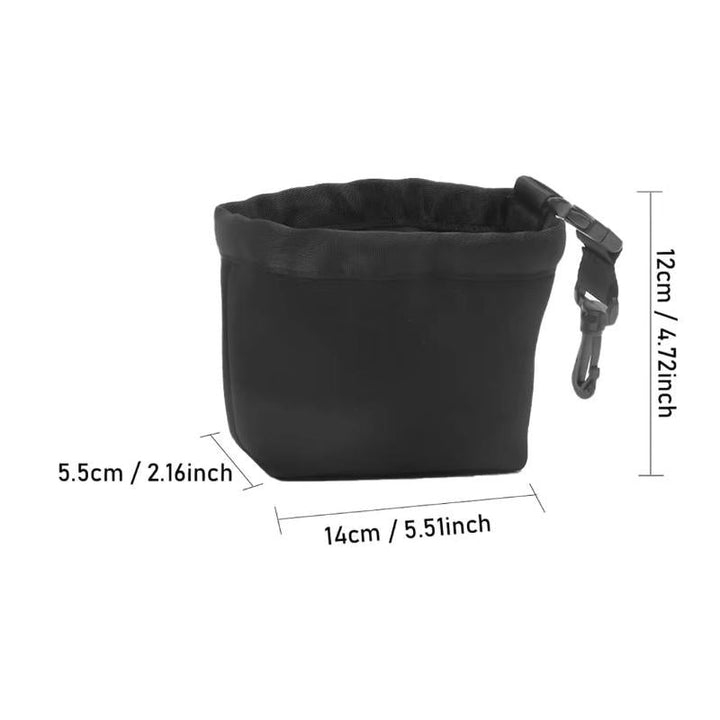 Close-up of golf cleaning pouch showing soft microfiber lining, gentle on clubs and balls.