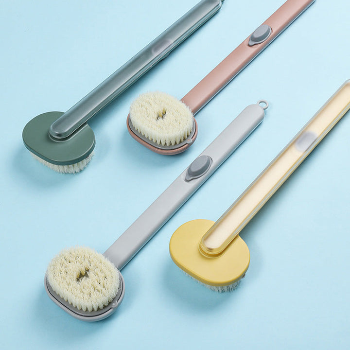 Durable bathroom cleaning brush with long handle for full body skin care