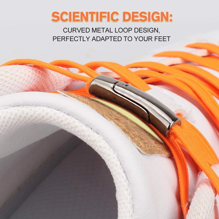 Red magnetic quick-lock shoelaces, offering convenience and style to any shoe