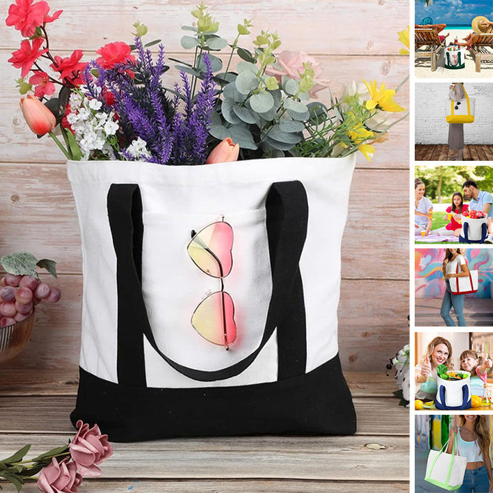 Back view of the mini canvas shoulder bag, confirming its simple and versatile aesthetic