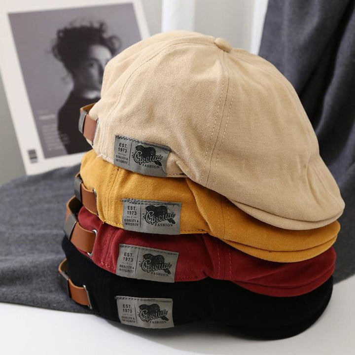 Stylish unisex cotton beret cap, ideal for adding a touch of retro fashion to any outfit.