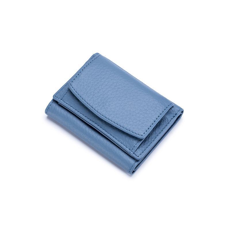 Elegant unisex mini wallet with RFID security feature, available in various colors