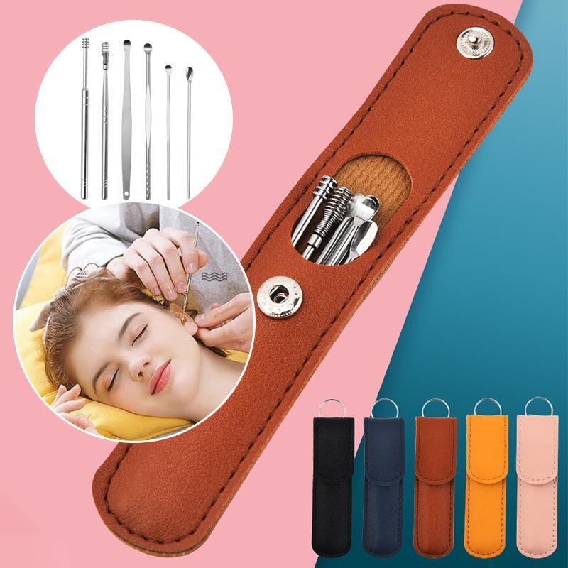 Unisex stainless steel earwax removal kit with various tools, hygienic personal care product