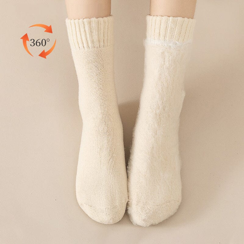 White Unisex Thermal Winter Socks, classic design for winter warmth and comfort