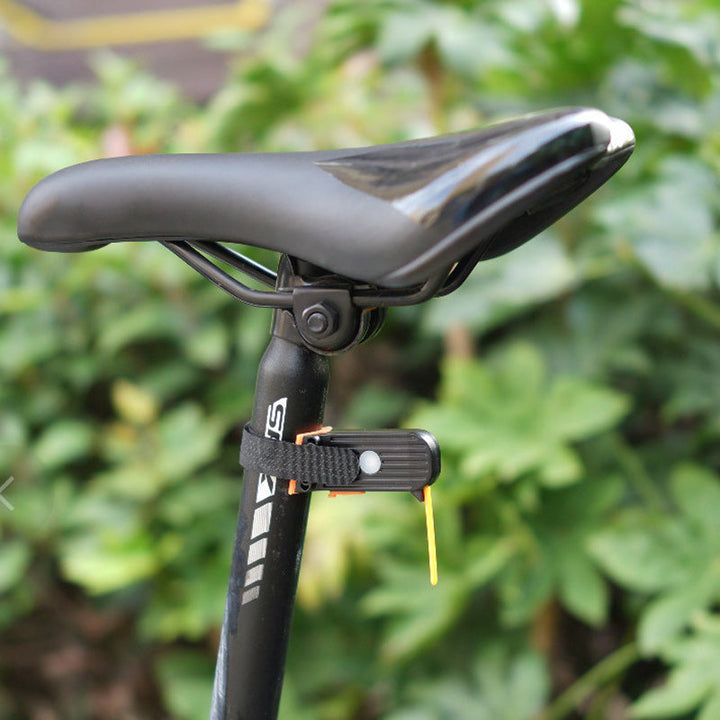 Modern USB rechargeable bike taillight, sleek design, boosts road presence