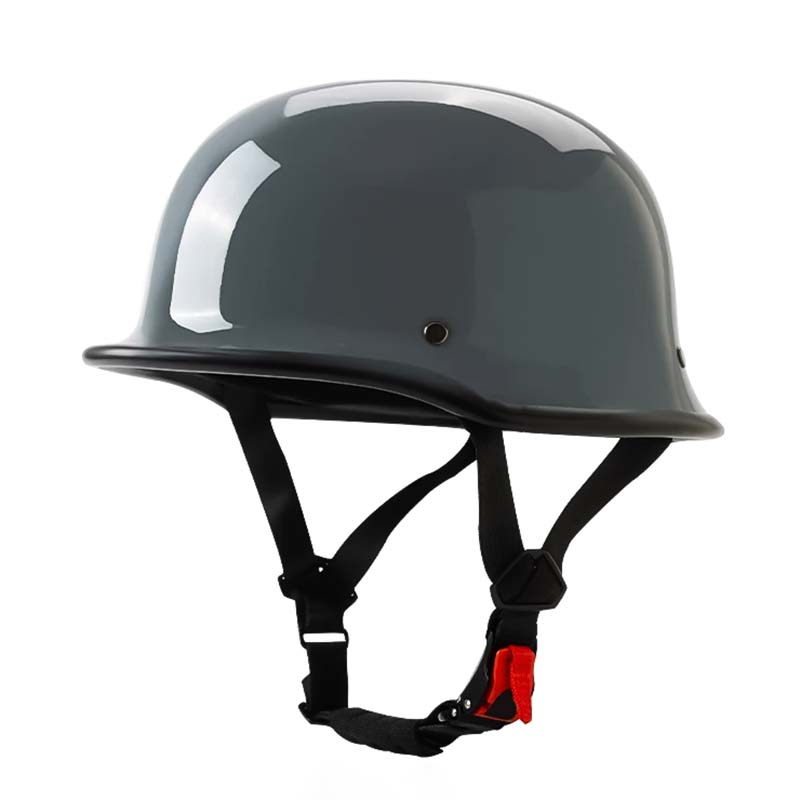 Snug fit unisex vintage half-face motorcycle helmet, classic open-face style, essential rider protection.