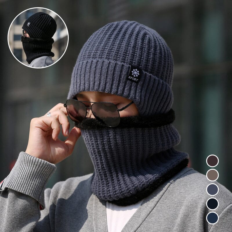 Warm knit beanie hat and matching scarf set, fleece-lined for ultimate comfort in winter