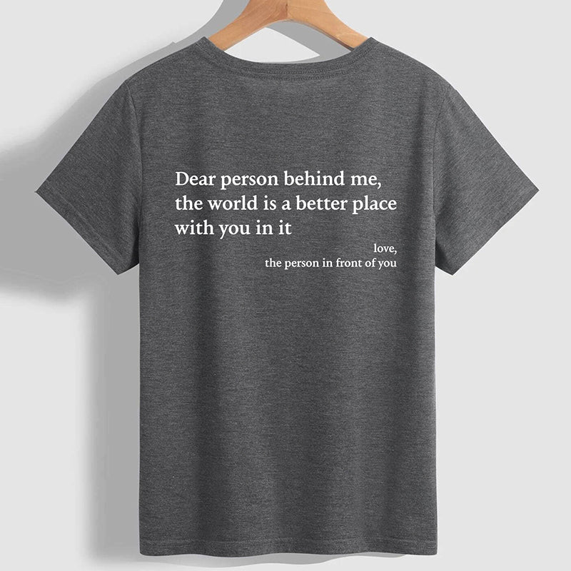 Graphic detail of 'You Are Enough' on the unisex cotton t-shirt, featuring typography.
