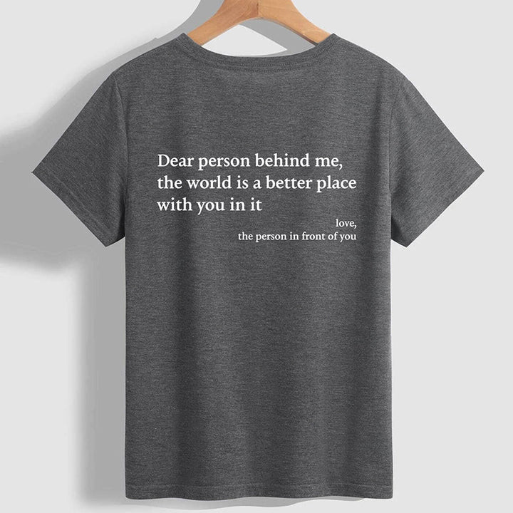 Graphic detail of 'You Are Enough' on the unisex cotton t-shirt, featuring typography.