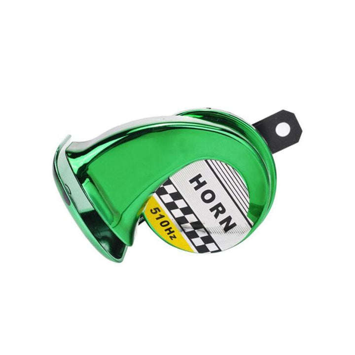 Front view of a universal 12V vehicle air horn, robust construction for outdoor use