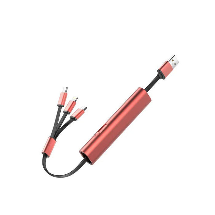 Detail shot of the USB-C connector on the universal 3-in-1 fast charging cable.