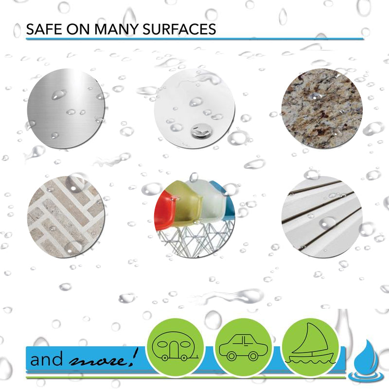 Hand using Universal All-Natural Cleaning Stone to clean a stovetop, multi-surface cleaner