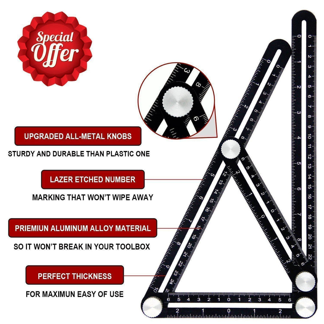 Heavy-duty angle finder ruler, durable construction for construction and renovation tasks