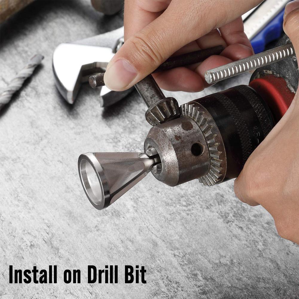 Deburring chamfer tool for drill bit, essential tool for smoothing edges on bolts & rods