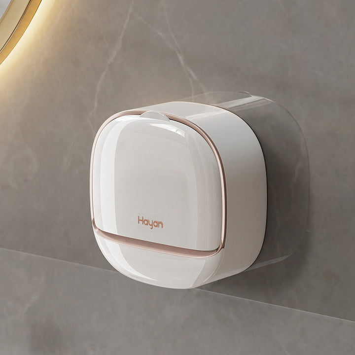 Efficient self-draining soap dish, a must-have bathroom item, easily mounts on the wall, made of sturdy ABS plastic.