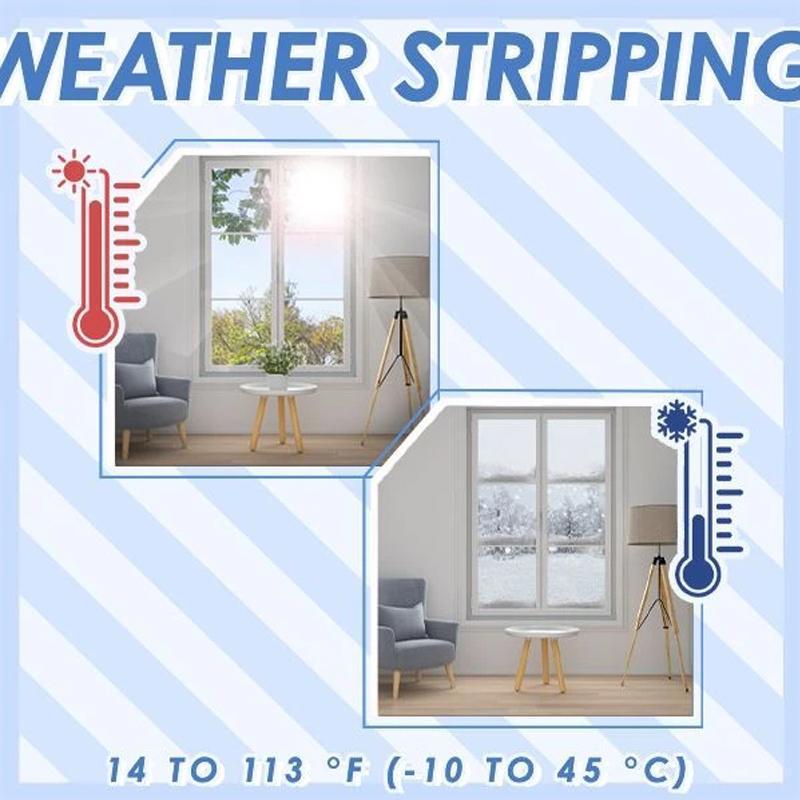 Flexible grey weatherstrip, universal self-adhesive for window seal & insect barrier