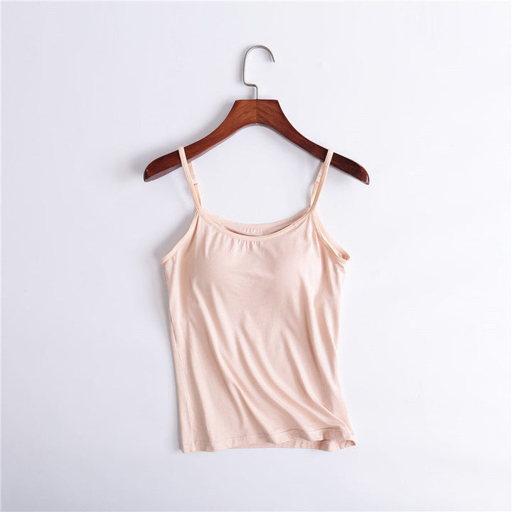 Women's cotton blend tank top, built-in bra for support, perfect for active or lounge wear