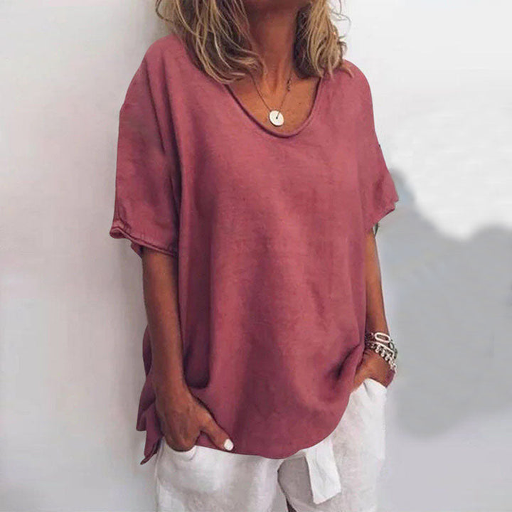 Chic women's long sleeve comfort blouse, versatile for modern ladies' fashion & everyday wear. Relaxed, flowy fit.