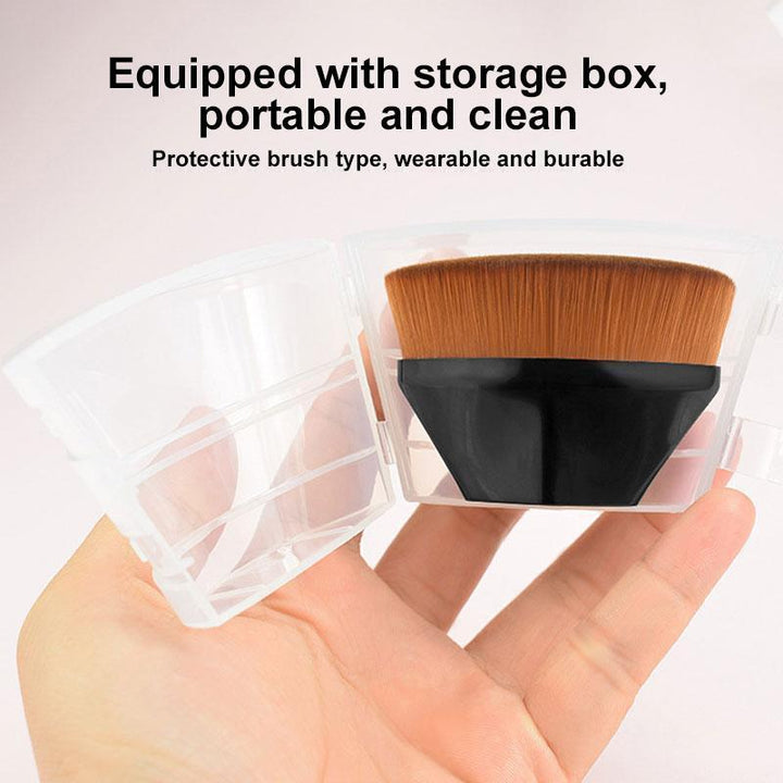 Soft bristles of a women's foundation brush, ideal for seamless blending