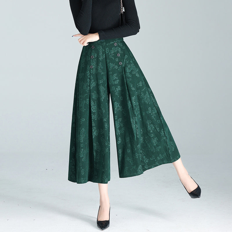 Summer fashion women's pants: ice silk wide-leg palazzo, high-waisted and breathable