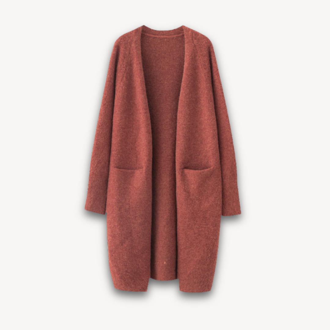 Summer-ready women's cardigan, lightweight open-front design in a longline cut.