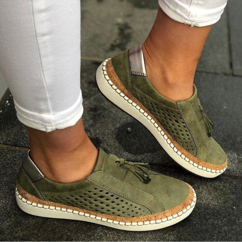 Women's Orthoflex slip-on shoes for all-day comfort, featuring orthopedic support & breathable design.