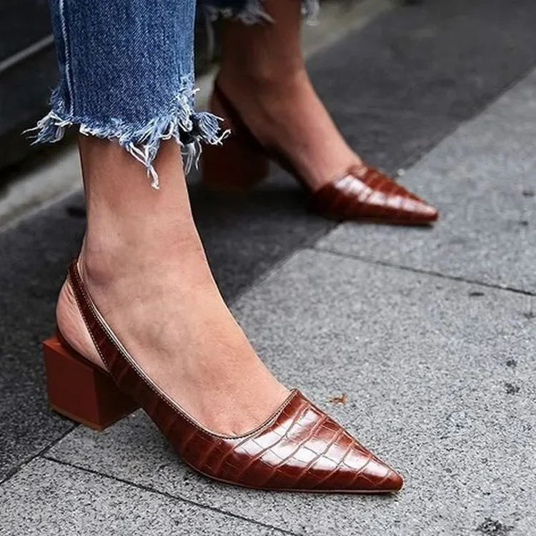 Comfortable women's orthopedic block heels, perfect for daily wear or work. Elegant, stylish, and supportive footwear.