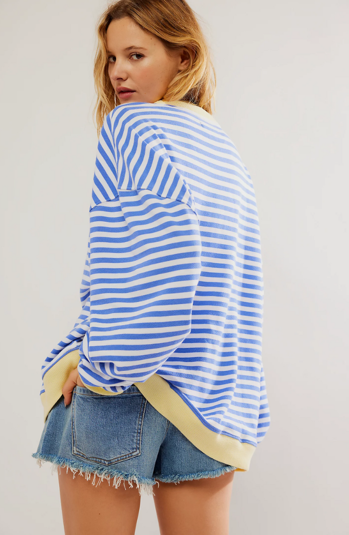 Soft knit women's striped sweater, a must-have casual top for spring fashion