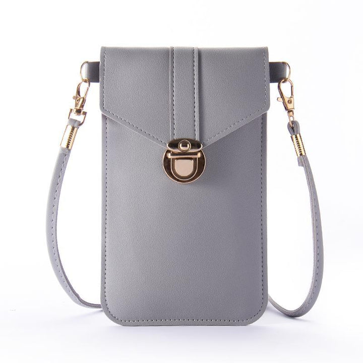 Women's sleek black PU crossbody phone bag, an essential travel and daily accessory