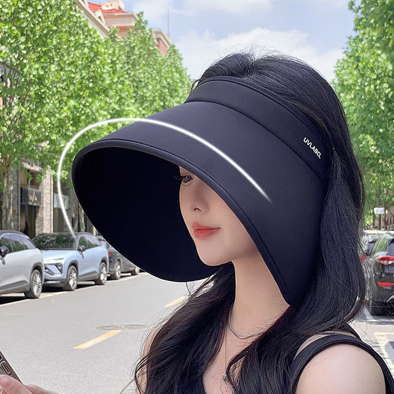Fashionable women's polyester sun hat, UV protection, wrap-around design, outdoor accessory